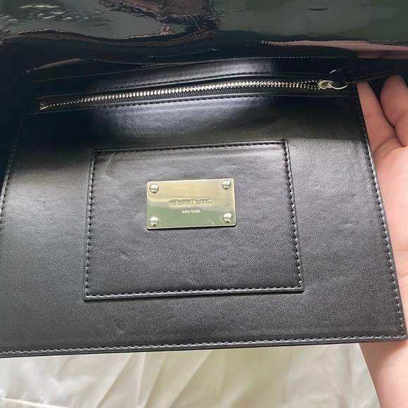 Helmut Lang NWT Black Patent Leather Flap Tote Bag - Picture 5 of 6